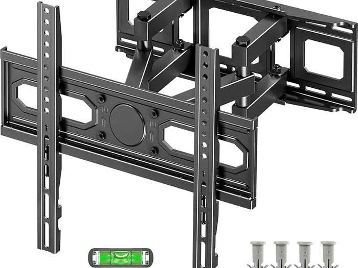 TV Wall Bracket for Most 26-70 Inch LED, LCD, OLED Flat & Curved TV, Full Motion TV Mount with Swivels Tilts Extends Double Arm Holds up to 45kg, Max VESA 400x400mm