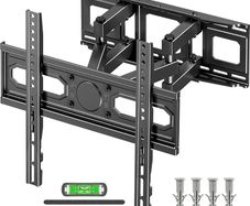 TV Wall Bracket for Most 26-70 Inch LED, LCD, OLED Flat & Curved TV, Full Motion TV Mount with Swivels Tilts Extends Double Arm Holds up to 45kg, Max VESA 400x400mm