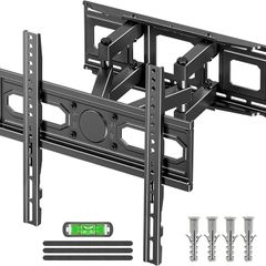 TV Wall Bracket for Most 26-70 Inch LED, LCD, OLED Flat & Curved TV, Full Motion TV Mount with Swivels Tilts Extends Double Arm Holds up to 45kg, Max VESA 400x400mm