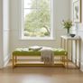Metal-Framed Bench 140x40cm Green Eco Leather / Gold Frame Image 2