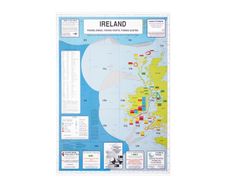 Bord Iascaigh Mhara Ireland Fishing Areas, Fishing Rights, Fishing Quotas B2 Size Map/Poster 1989