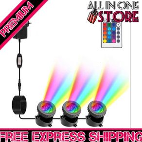Pond Lights Mains Powered, RGB Underwater Spot Light Aquarium Lights with Remote Control IP68 Waterproof Multicolour Submersible Lights for Fish Tank Garden Yard Pool Fountain Pond MULTIPLE OPTIONS AVAILABLE (FREE PISTAGE)