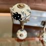 New Unused Stylish Entryway Mounted Ceramic and Brass Coat Hanger Image 5