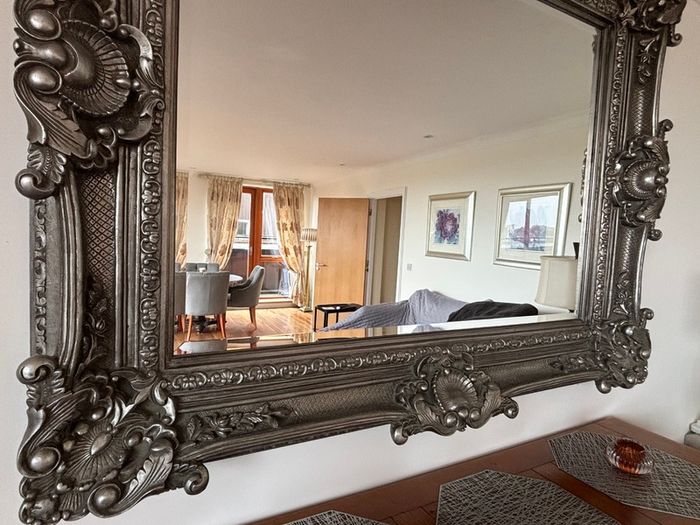 Oxford Mirror - Antique Silver