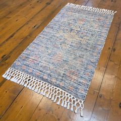 Art Carpet Kilim Collection Blue Floral Rug 135 x 68cm