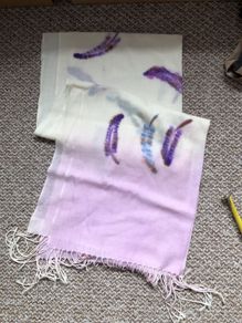 Morgan  Oates designer  Wool Scarf cream and lilac