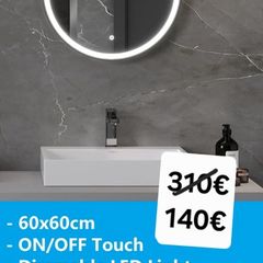 LED Bathroom Mirror Black Frame