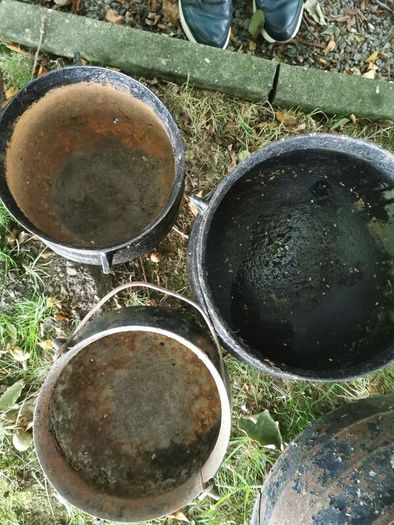 A selection of old skillets