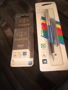 Parker pens and 12 large refills