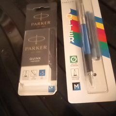 Parker pens and 12 large refills