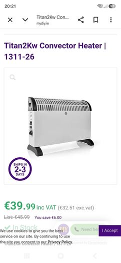 Titan convector heater