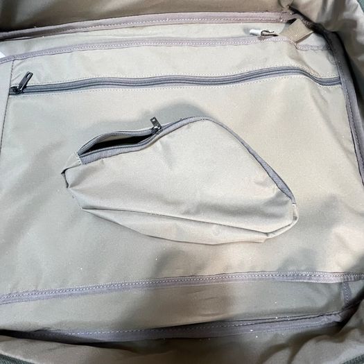 Lacoste Green and White Canvas Travel Bag with Shoulder Strap