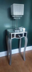 Mirrored side table and matching lamp
