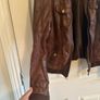 brown leather jacket from bershka. Zip is busted but otherwise great condition Image 2