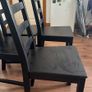 Set of 4 IKEA STEFAN Black Solid Wood Dining Chairs Image 5