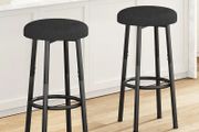 67 cm Bar Stools Set of 2, Black Breakfast Barstools, Kitchen Bar Stool Chairs with Metal Leg for Kitchen Island Counter Breakfast Bars Living Room Party