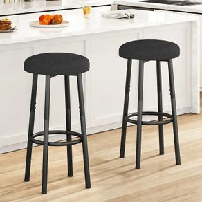 67 cm Bar Stools Set of 2, Black Breakfast Barstools, Kitchen Bar Stool Chairs with Metal Leg for Kitchen Island Counter Breakfast Bars Living Room Party