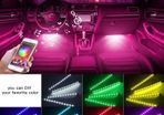 Car Interior 72 LED Strip Lights RGB Remote USB 4PCS RGB Remote Music Control