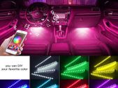 Car Interior 72 LED Strip Lights RGB Remote USB 4PCS RGB Remote Music Control