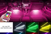 Car Interior 72 LED Strip Lights RGB Remote USB 4PCS RGB Remote Music Control