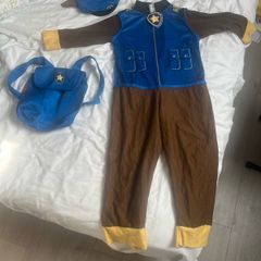 paw patrol costume chase, hat and back pack