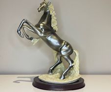 Silver coloured horse figurine