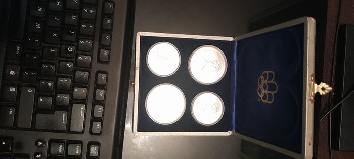 3x Canadian 1976 Montreal Olympics Silver Coins Display boxes