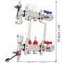 BRAND NEW 2-Branch PEX Radiant Floor Heating Manifold 1/2" Pex Manifold With Flow Meters Stainless Steel Radiant Floor Manifold Set Image 6