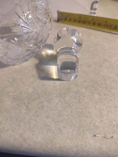 SMALL 22 CM. TALL Crystal Cut and Beveled Decanter NO STAMP