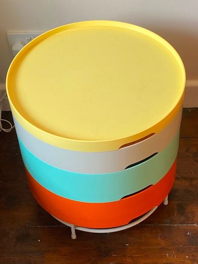 IKEA Vintage PS 2014 Multicolour Plastic Side Table/Kids Storage