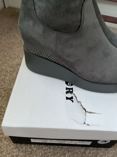 boots grey suede effect wedge sock boots size 41