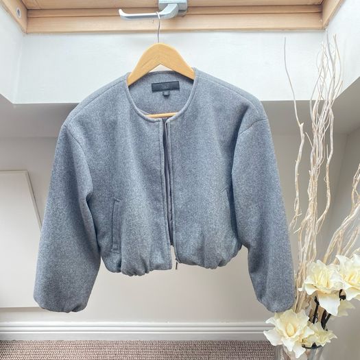 Zara Soft Grey Bomber Jacket