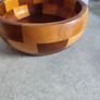 Rare find  CAMBRIDGE WARE Fruit Bowl Retro Mid Century 'The GRANTCHESTER' Patchwork Effect Wooden Bowl 1960s Home Decor Handmade Wooden Bowl Has Label Image 4