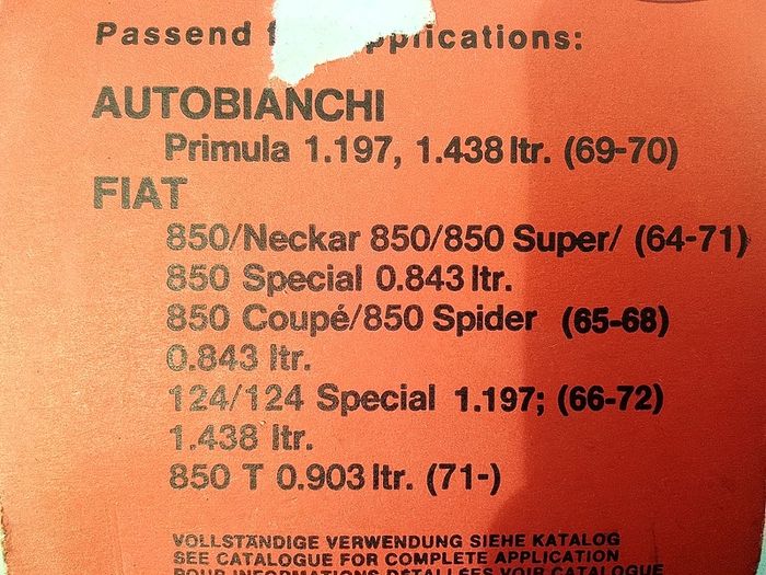 Fiat 124 / 850 Distributor Cap.