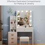 Dressing Table LED with Mirror & Stool Image 2