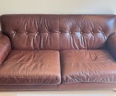 Brown leather couch
