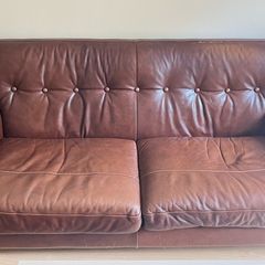 Brown leather couch