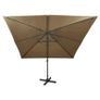 Cantilever Umbrella with Pole and LED Lights Taupe 300 cm Image 5