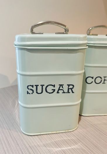 KitchenCraft Living Nostalgia Coffee & Sugar Storage Canister, 11 x 17 cm  Vintage Blue