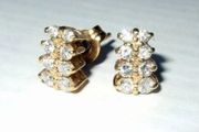 Vintage 18K Yellow Gold Diamond Cluster Earrings