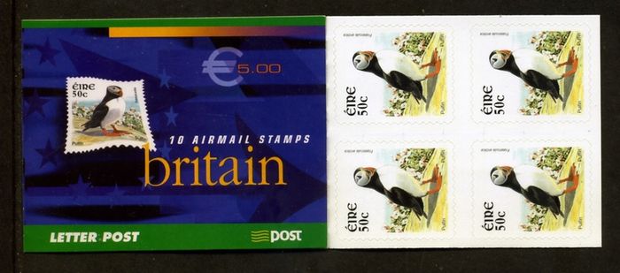 2003 Ireland Puffin Definitive Stamp Booklet Mint Never Hinged (MNH). Hibernian HB105