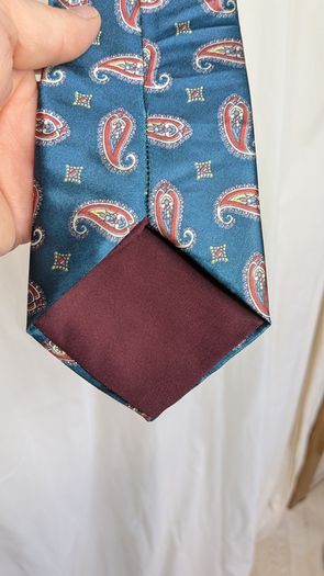 Christian Dior Monsieur Tie Blue Paisley Silk Vintage Designer Mens Necktie