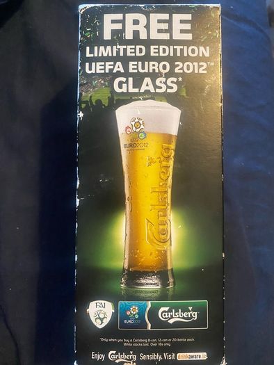 Uefa Euro 2012 Poland Ukraine Carlsberg Beer Glass