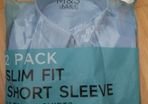 M&S 2 pack slim fit short sleeve shirts