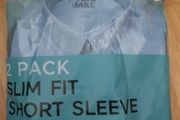 M&amp;S 2 pack slim fit short sleeve shirts