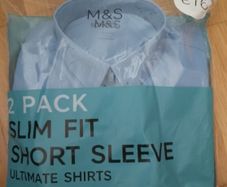 M&S 2 pack slim fit short sleeve shirts