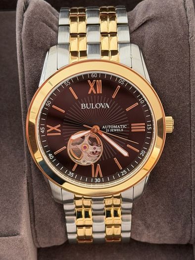 Bulova open heart mens watch