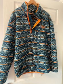columbia teal and orange fleece