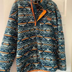 columbia teal and orange fleece