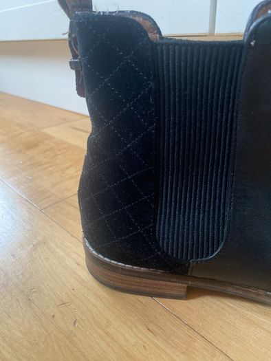 Barbour black leather ankle boots size 6 UK 39